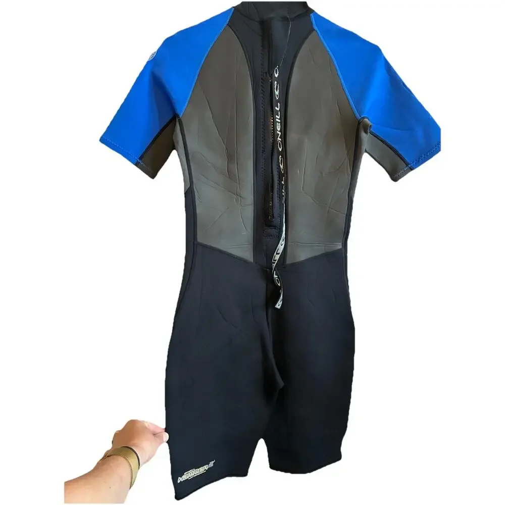 Vintage O'Neill Hammer 2/1mm Spring Suit Wetsuit Adult M/L Black Blue Surf Beach